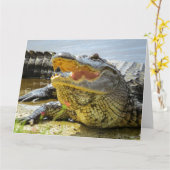 Carte Alligator. Face à face. (Fleur jaune)