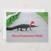 Carte Alligator Joyeux Noël de Floride drôle (Devant)