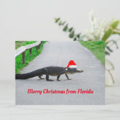 Carte Alligator Joyeux Noël de Floride drôle (Debout devant)