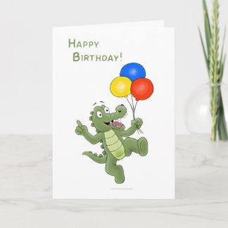 Carte Alligator pour ballons d'anniversaire portan