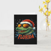 Carte Alligator Santa Funny Florida Holiday Christmas Xm (Fleur jaune)