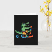 Carte Alligator Ski Alligator Crocodile Ski d'eau Reptil (Fleur jaune)