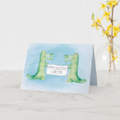 Carte Alligators/crocodiles peints à l'aquarelle avec en (Fleur jaune)
