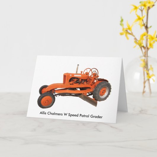 Carte Allis Chalmers W Speed Patrol Grader Greeting Card (Fleur jaune)