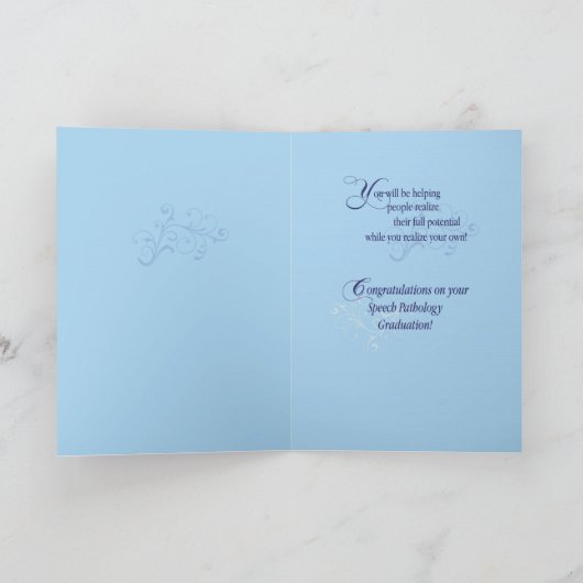 Carte Allocution Pathologie Félicitations, Bleu (Intérieur)