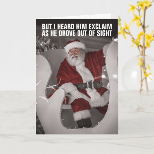 CARTE ALLONS BRANDON FUNNY SANTA CLAUS CHRISTMAS (Fleur jaune)