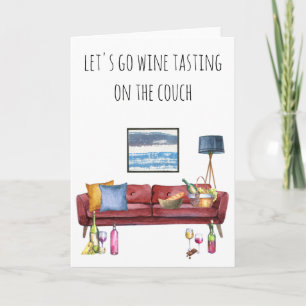 Carte Allons Déguster du Vin sur le Canapé