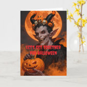 Carte Allons ensemble pour Halloween. (Fleur jaune)