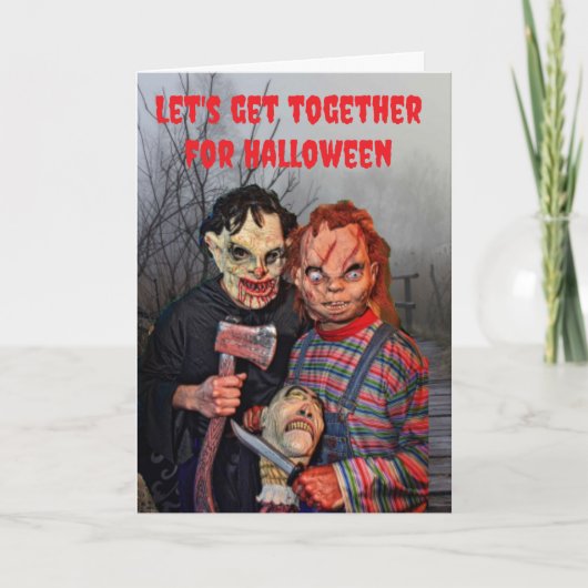 Carte Allons ensemble pour Halloween. (Devant)