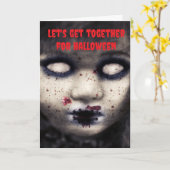 Carte Allons ensemble pour Halloween. (Fleur jaune)