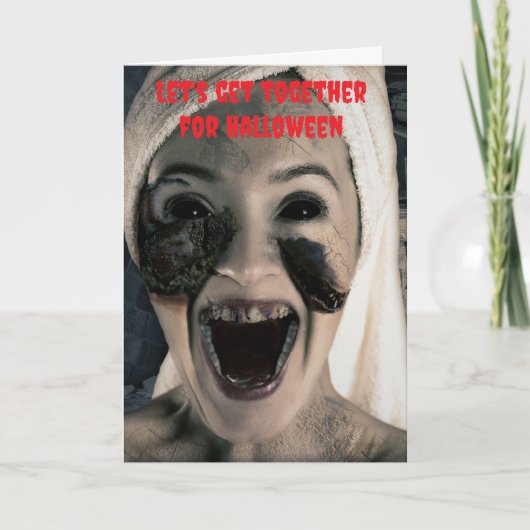Carte Allons ensemble pour Halloween. (Devant)