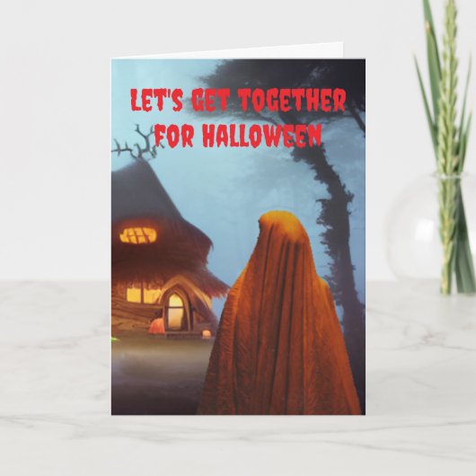 Carte Allons ensemble pour Halloween. (Devant)