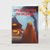 Carte Allons ensemble pour Halloween. (Fleur jaune)
