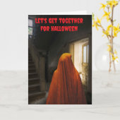 Carte Allons ensemble pour Halloween. (Fleur jaune)