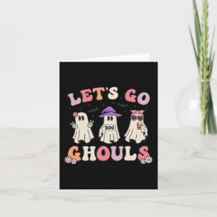 Carte Allons Gouls Retro Halloween Fantômes Femmes Jeune