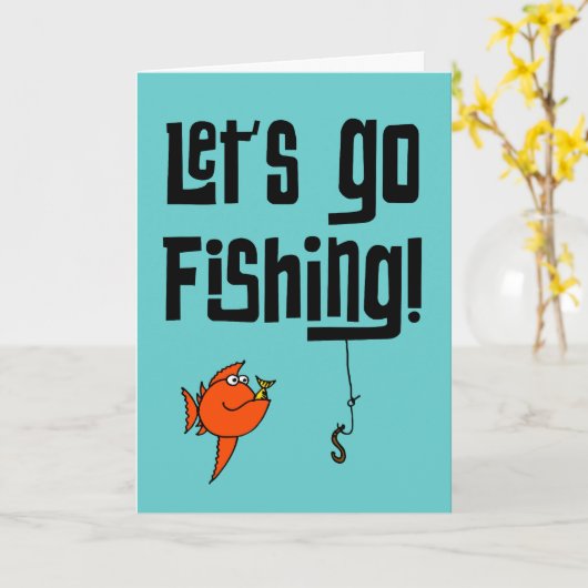 Carte Allons pêcher (Fleur jaune)