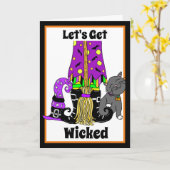 Carte Allons-y méchamment | Balai de sorcière   (Fleur jaune)