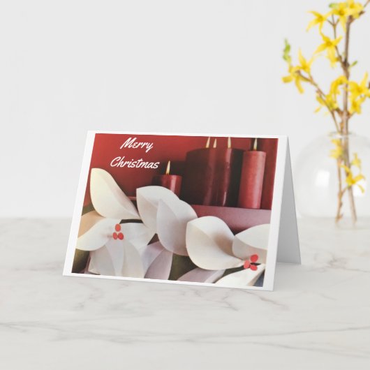 CARTE ALLUMEZ LES BOUGIES ET EMBALLEZ LE CADEAU-NOËL (Fleur jaune)