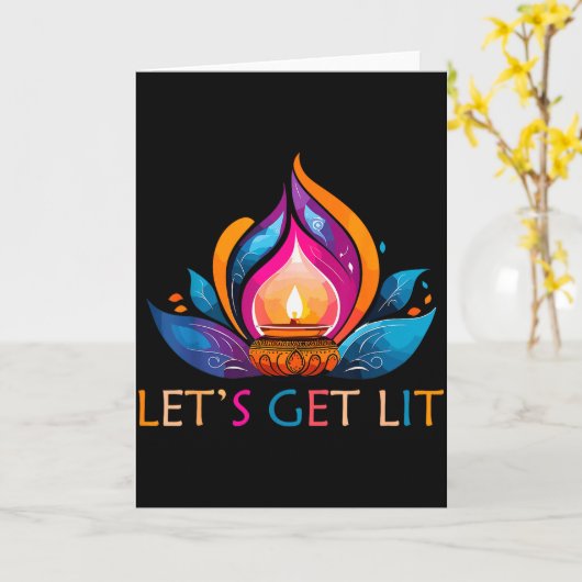 Carte Allumons les lumières Joyeux Diwali Festival des l (Fleur jaune)