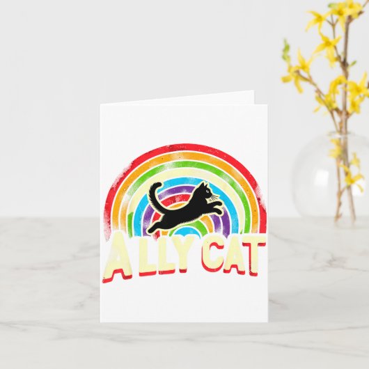 Carte Ally Cat Lgbt Pride Cat  (Fleur jaune)
