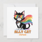 Carte Ally Cat - Rainbow Cat LGBTQ Pride (Devant)