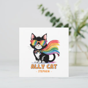Carte Ally Cat - Rainbow Cat LGBTQ Pride