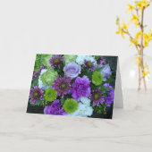 Carte Alma fleurit bouquet pourpre (Fleur jaune)