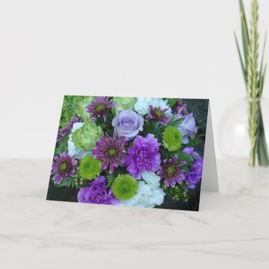 Carte Alma fleurit bouquet pourpre (Devant)