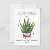 Carte Aloe You Vera Beaucoup Pun Classroom Valentine (Devant)