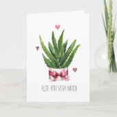 Carte Aloe You Vera Much Amour Pun Saint-Valentin (Devant)