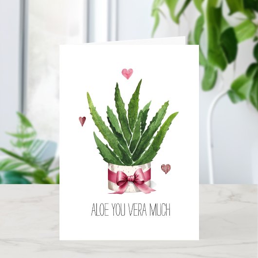 Carte Aloe You Vera Much Amour Pun Saint-Valentin