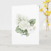 Carte Aloha Beach Tropical Hydrangea Floral Mariage (Fleur jaune)