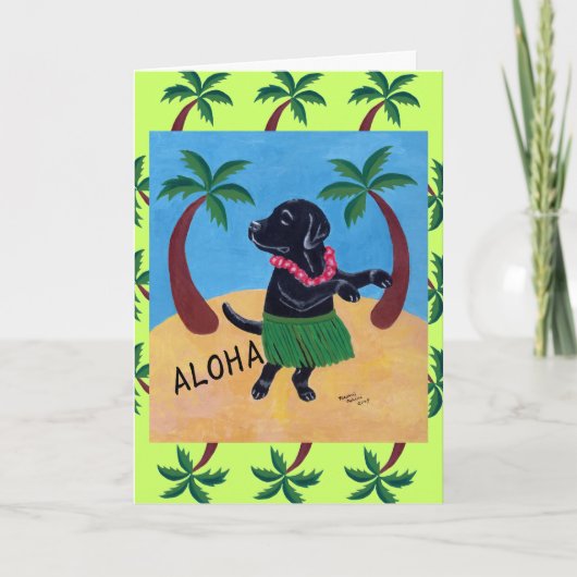 Carte Aloha Black Labrador (Devant)