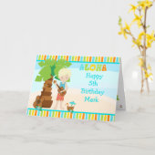 Carte Aloha Blonde Hair Boy Anniversaire (Fleur jaune)