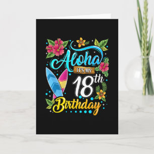 Carte Aloha C'est Mon 18e Anniversaire Surf Hawaii Plage