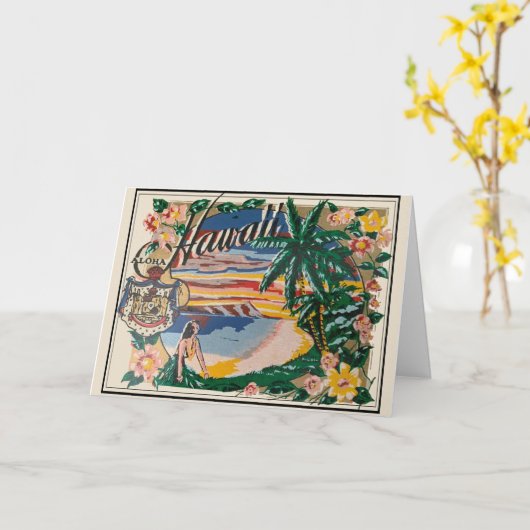 Carte Aloha Hawaii (Fleur jaune)