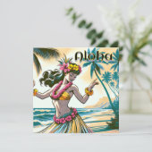 Carte Aloha | Hawaii Hula Dancer sur la plage (Debout devant)