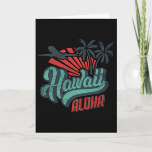 Carte Aloha Hawaii T-shirt Hawaïen de plage Costume de v