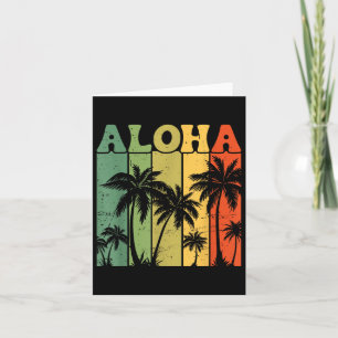 Carte Aloha Hawaiian Island Palm Trees Surfboard Beach H