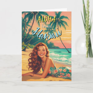 Carte Aloha Hawaiian Travel Style vintage de Hawaii
