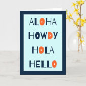 Carte Aloha, Howdy, Hola, Helo! (Fleur jaune)