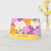 Carte Aloha Plumeria hawaïenne Fleurs tropicales (Fleur jaune)