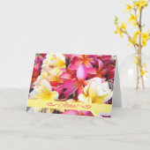 Carte Aloha ! Salutations hawaïennes avec Plumeria Frang (Fleur jaune)