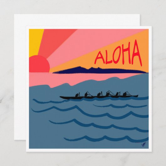 Carte Aloha Sunset Note (Devant / Derrière)