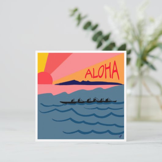 Carte Aloha Sunset Note (Debout devant)