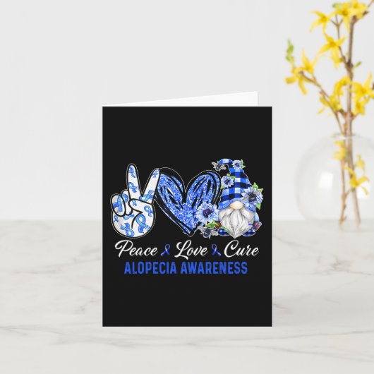 Carte Alopécie Conscience Paix Amour Cure Gnome (Fleur jaune)