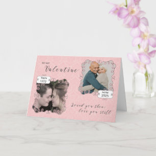 Carte Alors & Maintenant Valentine Couple Photo personna