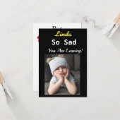 Carte Alors Triste Retraite Joyeuse Fille Grumpy (Devant/Arrière en situation)