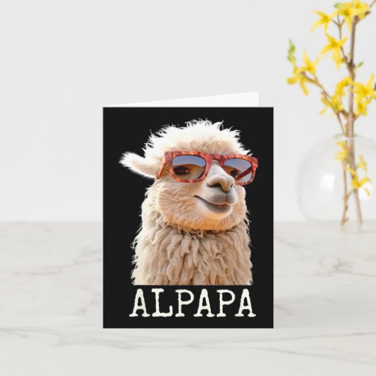 Carte Alpaca Papa Alpapa Lama Papa Mignon Alpaca Papa Pè (Fleur jaune)