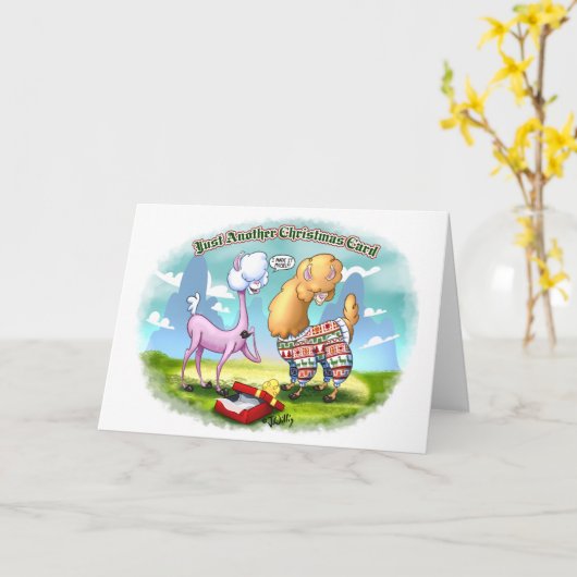 Carte ALPACA SWEATER (mat) par Jeff Willis Art (Fleur jaune)